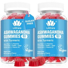 Ashwagandha Gummies 2000mg for Women Men - Sugar Free, 60 Count Pack of 2 