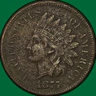 1875 Indian Head Cent Almost Uncirculated AU Coin, Corrosion #37577