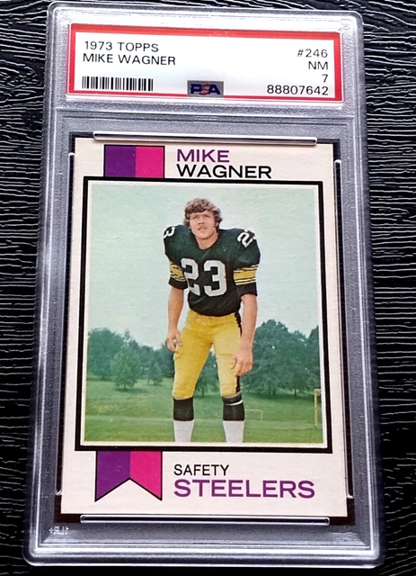 1973 Topps Mike Wagner Rookie Football Card #246 ***centered*** PSA 7 NEAR MINT