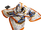 FATTORSETA ITALY HORSES, BELTS EQUESTRIAN 100% SILK SCARF 26x26 - MADE IN ITALY