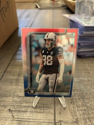2025 Topps Chrome #180 Maxx Crosby Red White and Blue Refractor. A40