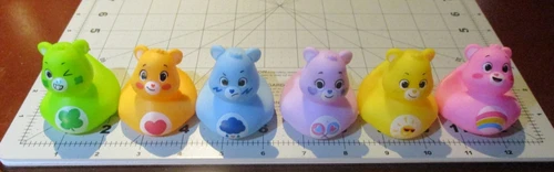 CARE BEARS ducks 6 RUBBER DUCK SET vending T