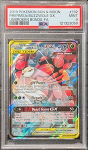 PSA 9 Pheromosa & Buzzwole GX #192 Unbroken Bonds 2019 Pokemon Sun & Moon - F.A.