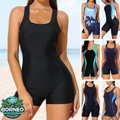 Badeanzug Einteiler Racerback Boyleg Sport Badeanzug Größe 6,8,10,12,14+