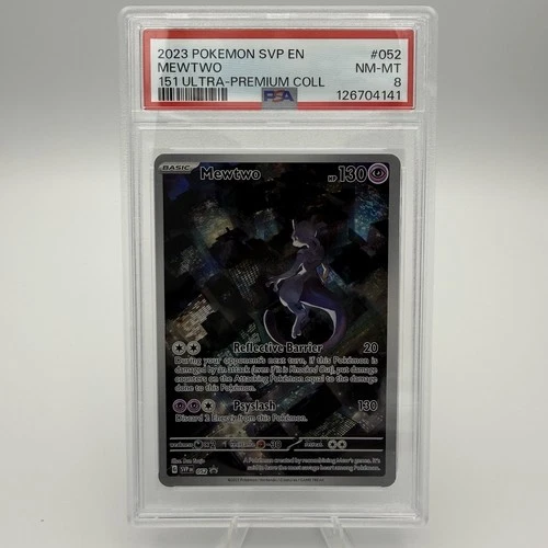 Pokemon Scarlet & Violet 2023 Mewtwo 52 Black Star Promo Full Art Holo PSA 8