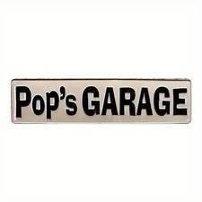 Pop's Garage Vintage Metal Sign Father's Day Wall Art Hanging Decoration Gift