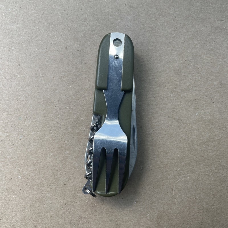 Outdoor Portable Army Green  Folding  Camping  Cutlery Knife Fork Spoon & More.