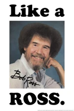 Bob Ross Like a Ross Funny Meme Cool Wall Decor Art Print Poster 12x18