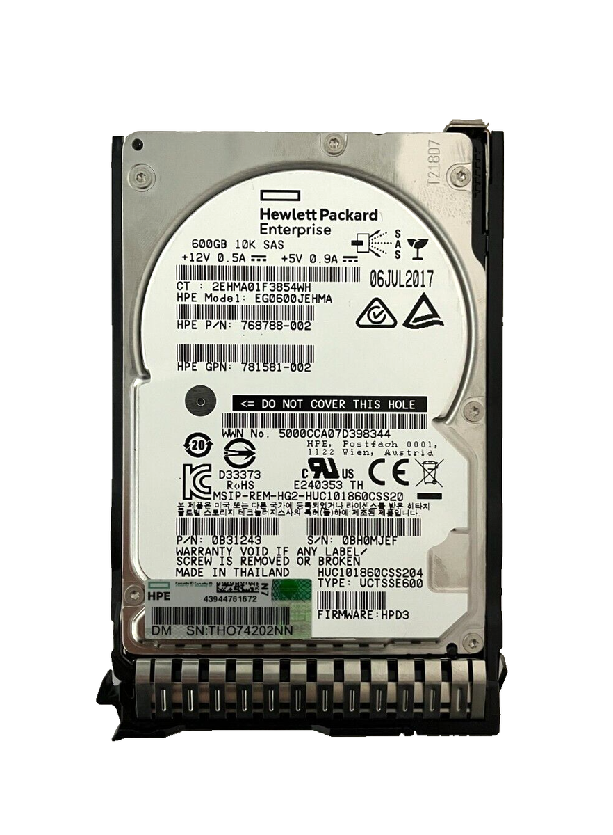 HPE EG0600JEHMA HDD 600GB SAS 12Gb/s 2.5 HPE EG0600JEHMA HDD 600GB SAS 12Gb/s 2.5
