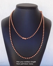 COPPER BALL CHAIN Necklaces 4.5mm ~3/16" round bead #10 Choose length + Quantity