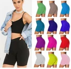 New Ladies YOGA Shorts Stretchy Sports Womens Leggings UK WORKOUT Pants Solid