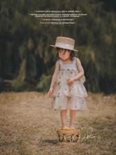 Rosa girl/s beige star layered strappy dress birthday dress size 5T