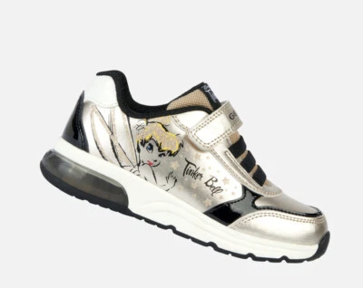 Sneakers elastici e strappo Geox Disney Campanellino Bambina CON LUCI platino