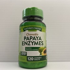 Papaya Enzyme Chewable Tablets - Digestive Health Support - 120 Count Exp 6/2026