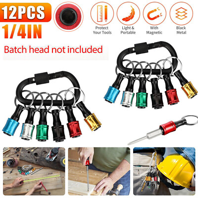 12PCS 1/4'' Hex Shank Quick Release Keychain Screwdriver Drill Bit Holder Bit Set