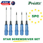 <!--F#f_0-->PRO'SKIT 5-PIECE STAR SCREWDRIVER SET TAMPER PROOF HOLE T5 6 7 8 9 VALUE PACK<!--F/-->