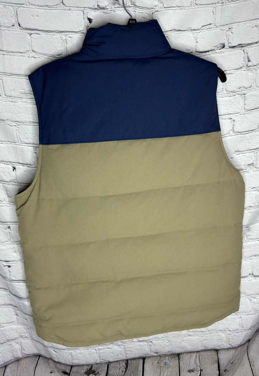 Patagonia Mens Bivy Reversible Full Zip Goose Down Navy / Khaki X