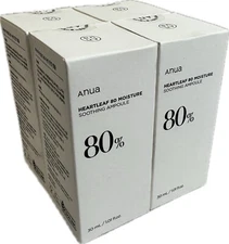 4Pk Anua Heartleaf 80% Moisture Soothing Ampoule 30mL | 1.01 fl.oz. (Sealed)