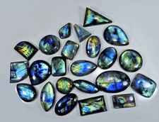 NATURAL MULTI FLASH LABRADORITE MIX SHAPE CABOCHON LOOSE GEMSTONE WHOLESALE LOT