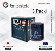 3x VIC Oil Filter for Mazda CX-90 2023-2024 C418 (KK0H) Ref: Z632