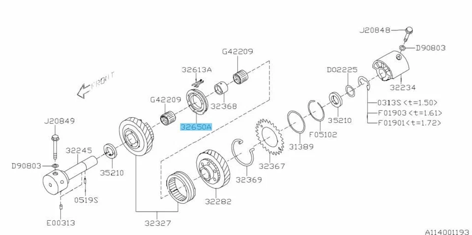 SUBARU IMPREZA WRX GD# 2006-2011 Genuine Synchronizer Set 32650AA170 OEM - Image 3 of 4
