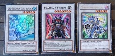 Yu-Gi-Oh Karten Seedrache, Säbel-X und Kriegerschrott (selten)