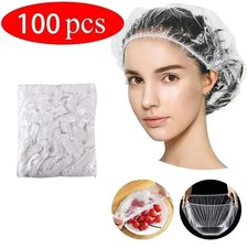 100pcs Disposable Shower Bath Caps Hat Waterproof Clear Hair Free Delivery