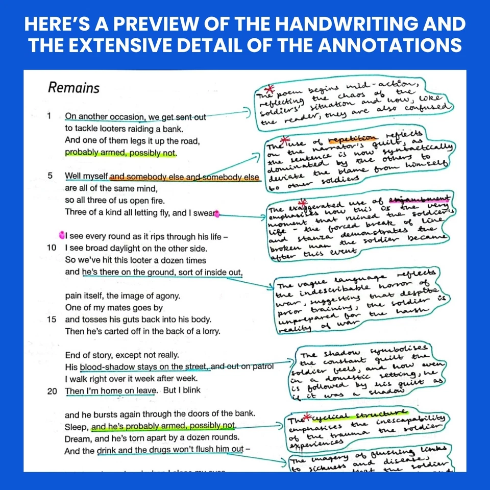 DIGITAL AQA GCSE English Literature Power & Conflict Poetry Anthology ANNOTATED - Image 2 of 3