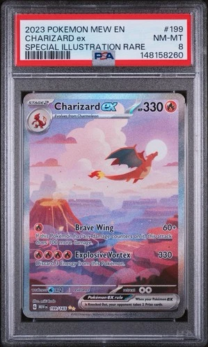 2023 POKEMON MEW EN-151 #199 CHARIZARD EX SPECIAL ILLUSTRATION RARE PSA 8