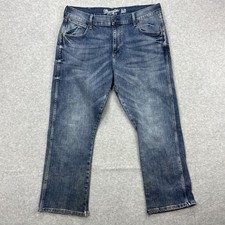 Wrangler Retro Jeans Men 36x30 Blue Denim Pants Slim Boot Western Cowboy Rodeo