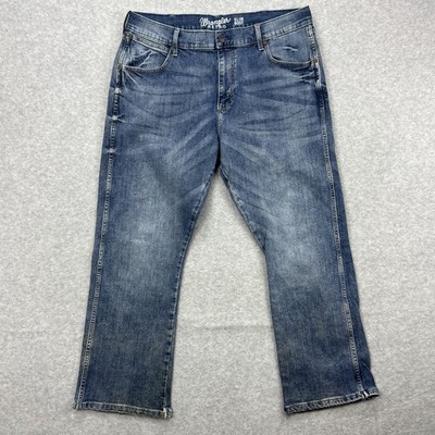 Wrangler Retro Jeans Men 36x30 Blue Denim Pants Slim Boot Western Cowboy Rodeo