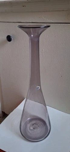 Blenko Purple Hand Blown Art Glass Decanter with Stopper