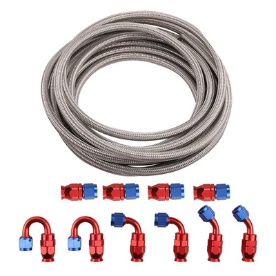 20FT/6M AN-6 AN6 Fuel Line Fitting Hose End Kit de raccords d'extrémité de tuyau - Photo 1/4