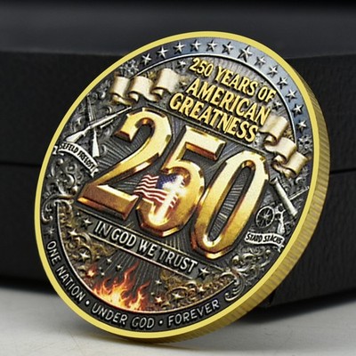 2026 USA 250th Anniversary Coin American Greatness, Faith, Freedom Golden Medal