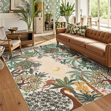 Jungle Animal Washable Area Rug Non Slip Living Bedroom Dining Nursery Playroom