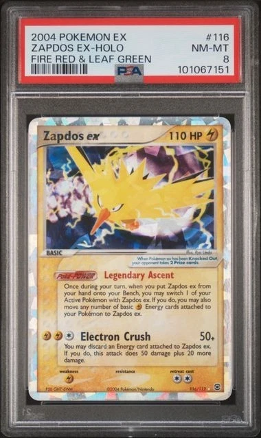 2004 FR/LG Zapdos ex Holo 116/112 PSA 8 GTC7151 TCGG