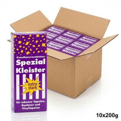 Kleister Tapetenkleister Vinyltapeten Papier Rauhfaser Fototapete Set 10x 200g