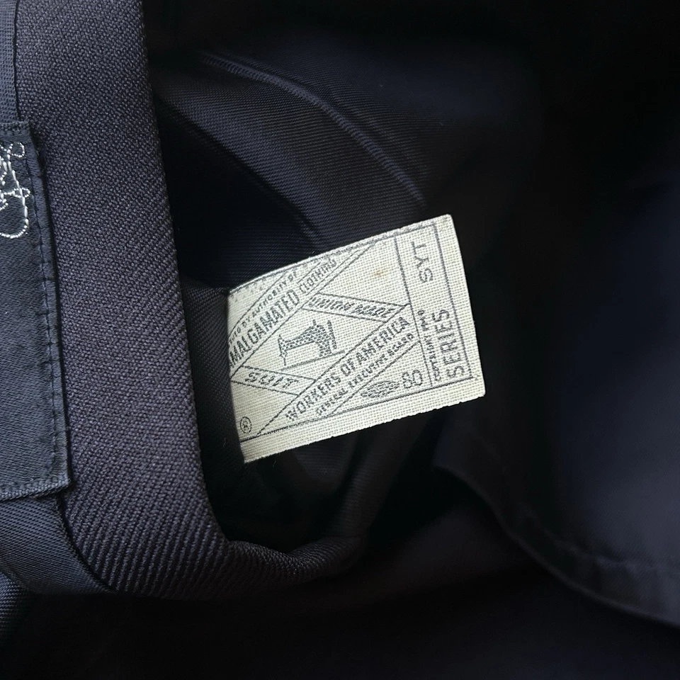 De Colección Años 60 Fioravanti Abrigo Deportivo Traje Chaqueta Mod Boleto Bolsillo Unión EE. UU. Negro 39 Foto 4 de 4