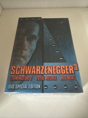 Schwarzenegger - BOX 3 DISC - Total Recall, Terminator 2,Red Heat, Neu FSK 18