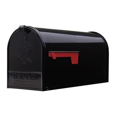 Large Post Mount Mailbox in Black Elite Galvanized Steel