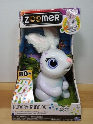 Spin Master Zoomer Hungry Bunnies Chewy Interactive Rabbit Toy White New