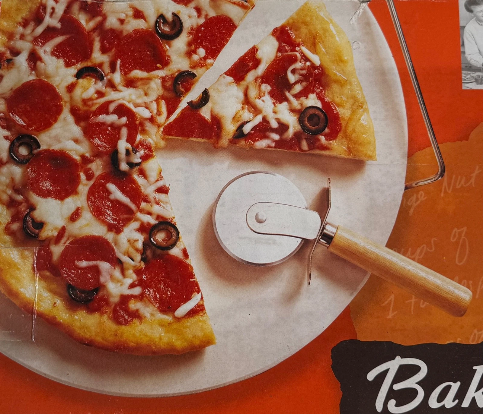 Baker's Secret 3- Piece Pizza Stone Set (Includes Round Stone, Rack & Cutter)