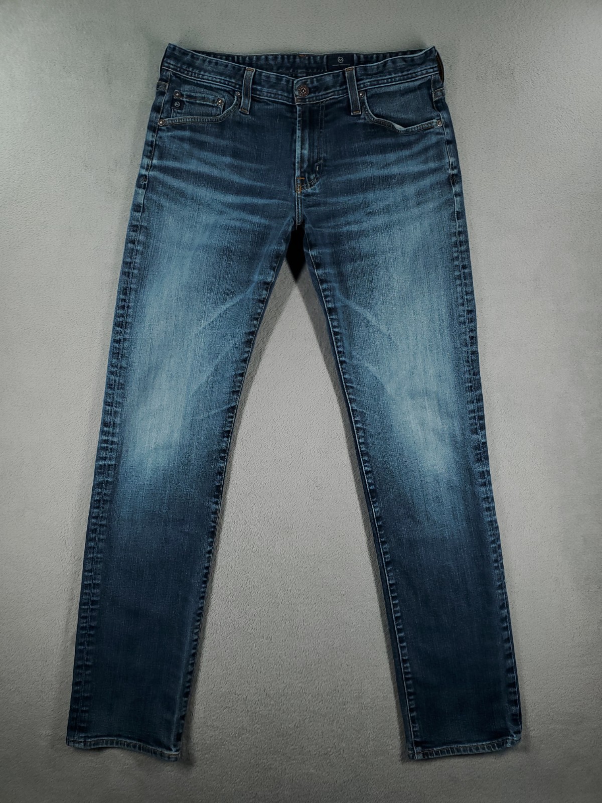AG Adriano Goldschmied Jeans Men 32x34 Blue Slim Straight Low Rise Stretch Faded