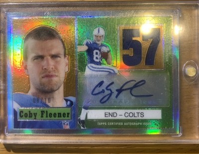 COBY FLEENER 2012 TOPPS CHROME 1957 REFRACTOR SSP COLOR PATCH AUTO RC #D 8/10