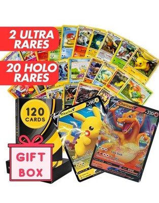 Pokemon Card Lot 120 OFFICIAL TCG Cards + 2 Ultra Rare | VMAX GX EX VSTAR OR V!