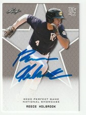 Reece Holbrook Signed 2020 Leaf Perfect Game National Showcase Card Auto COA