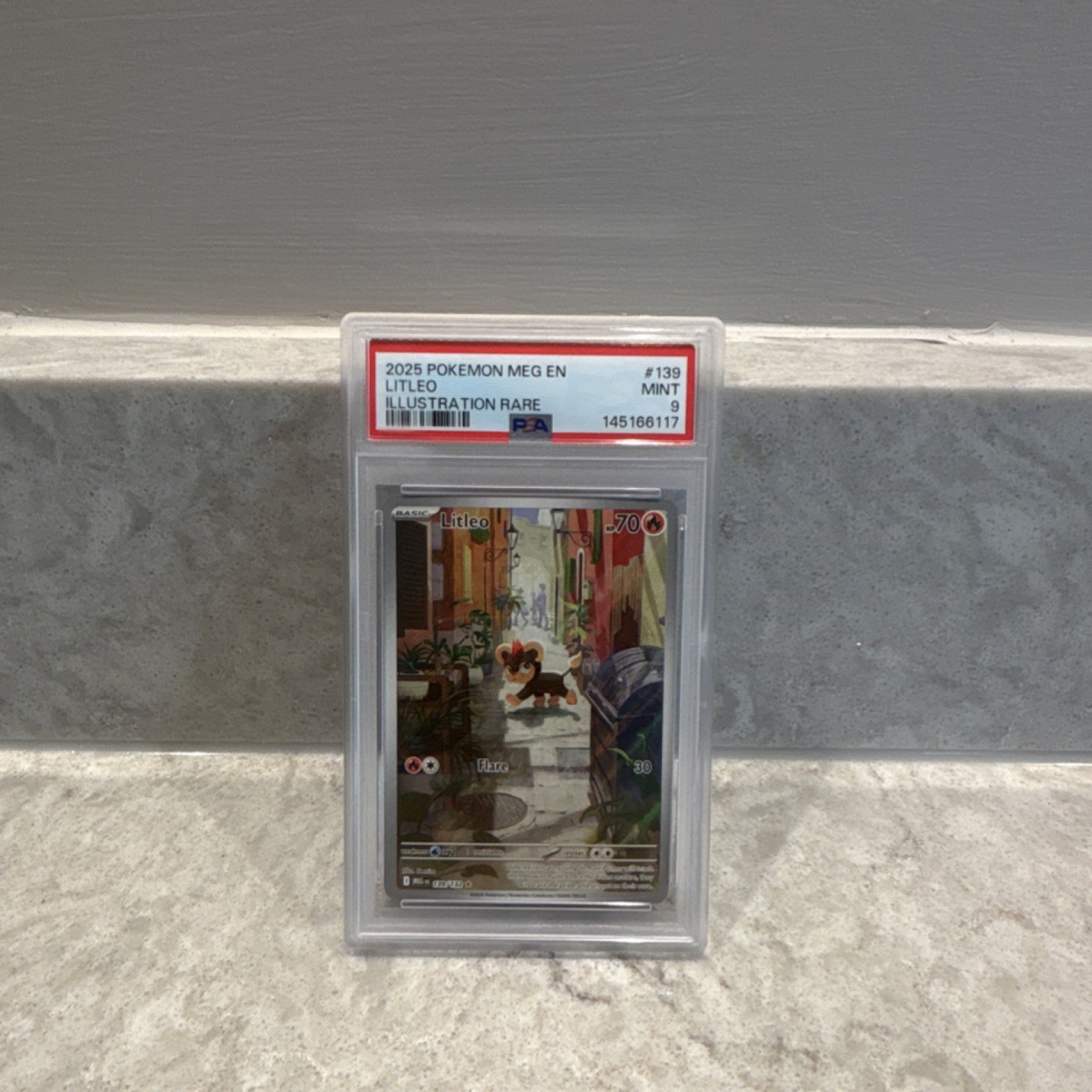 Pokémon Litleo Me01 Mega Evolution Illustration Rare Holo 139/132 PSA 9 2025 EN