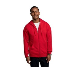 Fruit of the Loom Men, Women EverSoft Fleece Full Zip Hoodie Jacket, Size M, RED