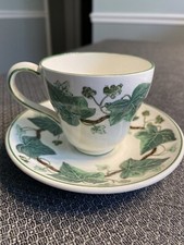 Wedgwood Napoleon White  Green Ivy Teacup  Saucer England