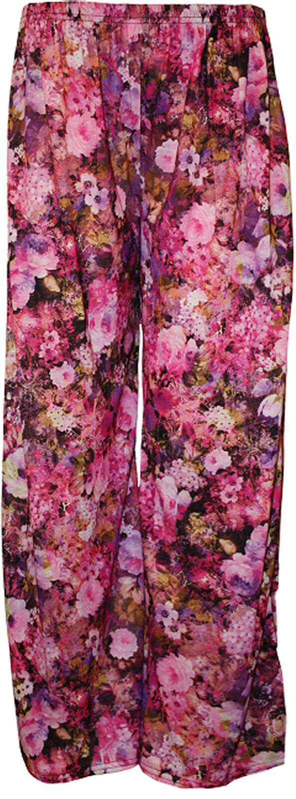 New Plus Size Womens Floral Print Ladies Wide Leg Palazzo Trousers ...